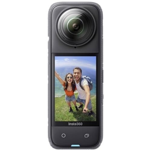 Insta360 X4-8K Waterproof 360 Optical Zoom Action Camera, 4K Wide-Angle Video, Removable Lens Guards, 135 Min Battery Life, Ai Editing, Stabilization, for Sports, Travel, Outdoor, Black
