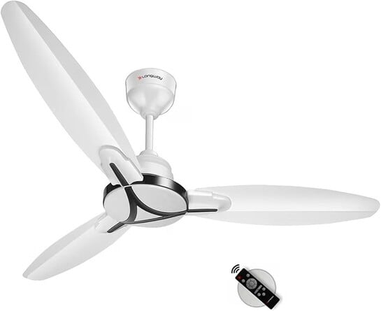 LONGWAY Zephyr 1200 mm BLDC Ceiling Fan with Remote Control | BEE 5 Star Rated Energy Efficient | (1, White)