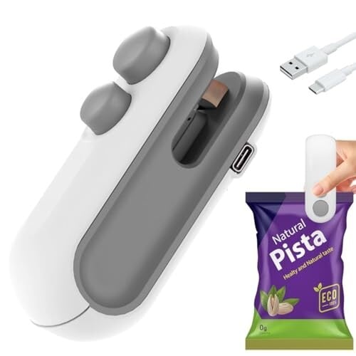 TEKCOOL 2-in-1 Rechargeable Mini Bag Heat Sealer with Integrated Cutter