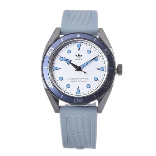 adidas Men Silicone Originals Analog Silver Dial Watch-Aofh22003, Band Color-Blue