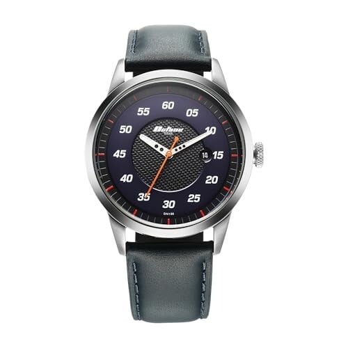 Click to enlarge Titan Octane Quartz Analog with Date Black Dial Dark Blue Leather Strap Watch for Men - NT1806SL14