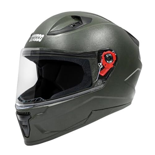 STUDDS Raider Street ISI Certified Full Face Helmet for Men and Women with Clear Visor (Green - L)