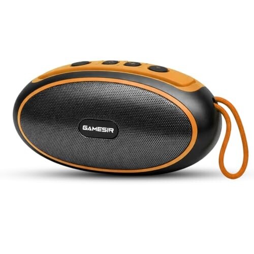 GameSir Sound Mini Compact Bluetooth Speaker, HD Stereo Sound, Bluetooth 5.3, 8H Playtime, RGB LED Lights, Lightweight Portable Speaker, TF Card/USB/AUX Support for Mobile (Orange)