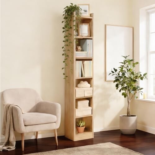 Click to enlarge Green Soul Alba 7-Shelf Engineered Wood Bookshelf | Multipurpose Storage Organizer
