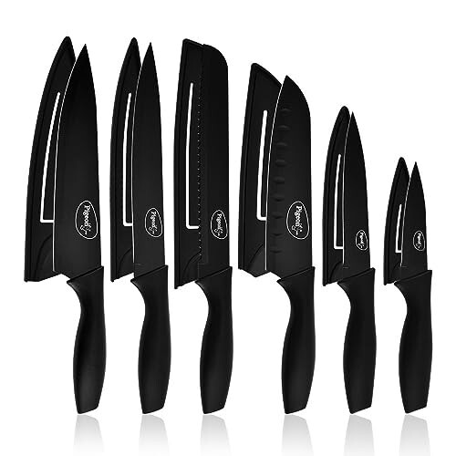 [Apply 47% Coupon] Pigeon by Stovekraft Edge Carbon Knife Set 6 Pcs (Black)
