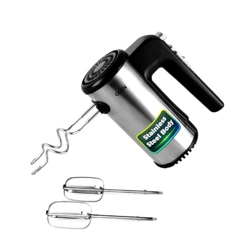 Glen Electric Hand Mixer With Detachable Beater & Dough Kneader Hook|