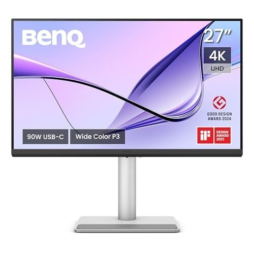 Click to enlarge BenQ MA320U, 32Inch (68.58 cm), 4K IPS 3840x2160, 60Hz, Monitor for Mac®,97% P3 Color Gamut,99% sRGB, HDMI, Dual USB-C(90W PD),HAS Stand,Display Pilot2.0, 3WX2 Speakers,Integrated Mac® Controls(Gray)