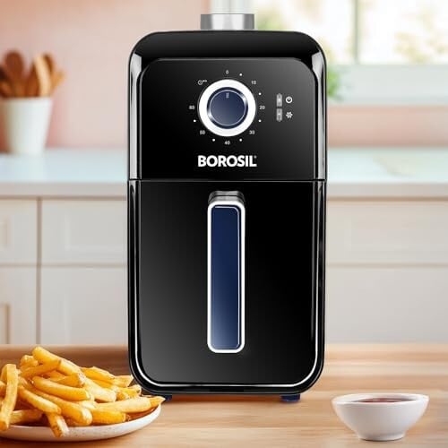 Borosil 3.6L Digital Air Fryer | 4-in-1 Multicooker for Baking, Roasting & Grilling with 90% Less Oil