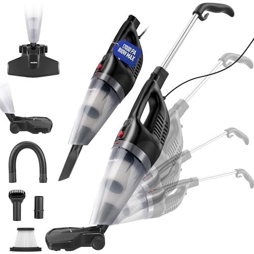 WOSCHER HomeVac Pro Home Vacuum Cleaner for Home Use Wet and Dry 2in1 Vacuum Cleaner for Sofa Handheld Upright with Stick & Floor Brush | |800 Watts |17kPA Suction Power | HomeVac Pro