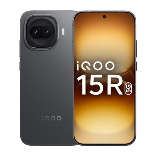 iQOO 15R (Dark Knight 2026, 8GB RAM, 256GB Storage) | Snapdragon® 8 Gen 5 Processor | India’s Slimmest Smartphone in 7600mAh Battery* | Segment's Most Stable 144FPS Gaming*