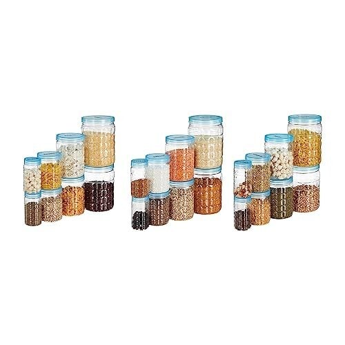 Click to enlarge Amazon Brand - Solimo Checkered Jar Container Set of 24