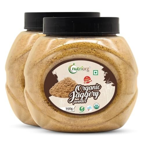 Nutriorg Organic Jaggery Powder 1.4Kg (Pack of 2 * 700g) | Certified Organic Gud | Unrefined & Chemical-Free Natural Sweetener| No Preservatives | Premium Sugarcane Jaggery Powder