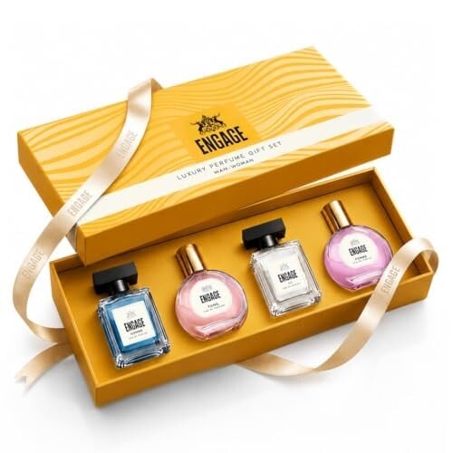 Click to enlarge Engage Luxury Perfume Gift Set for Men & Women (80ml, Pack of 4) | Premium Couple Fragrance Gift Box