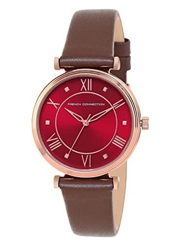 French Connection Mirage Women's Round Dial Maroon Strap Watch - FCP32BRL