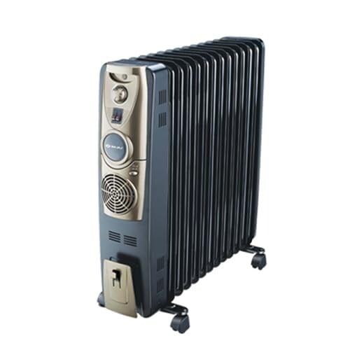 Bajaj Majesty RH 13F Plus 2500 Watts 13 Fins Oil Filled Room Heater | 2 Yr Warranty Black/Golden
