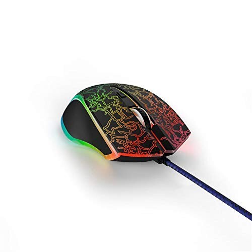 Click to enlarge uRage "Reaper 220 Illuminated Gaming Mouse, Adjustable RGB Lighting, up to 4800 dpi Avago Gaming Sensor, 500 HZ USB Polling Rate, USB Wired Gaming Mouse