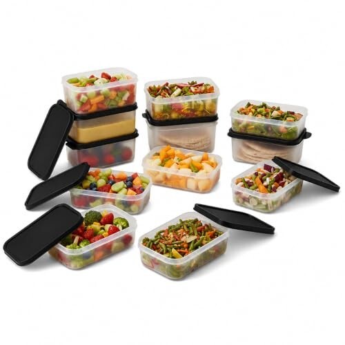 Plastic Storage Food Containers with Lid Set of 12