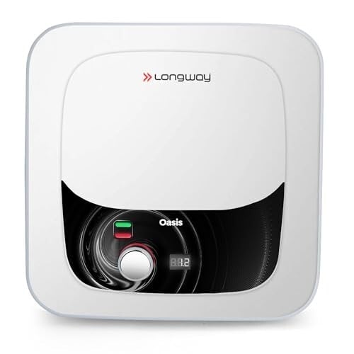 Longway Oasis Gigi 25 Ltr 5 Star Rated Storage Water Heater for Home | Advanced Multi-Layered Safety | Anti-Rust Coating | Glassline Coated Tank | Suitable for Hard Water & High-Rise Building (White)