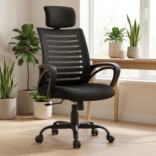 INNOWIN Mini Jazz Mesh High-Back Ergonomic Home Office Chair | 3-Years Limited Warranty Included | Tilting & Height Adjustable Mechanism, Heavy Duty Metal Base | Ideal for Office Work & Study (Black)|