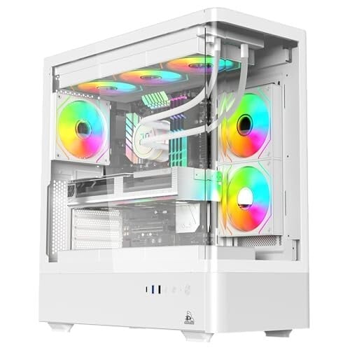 TAG Gamerz Aurora Mid-Tower Gaming Cabinet | White