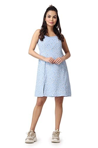 POPWINGS Casual Floral Printed Maxi Length Fit & Flare Dress for Women