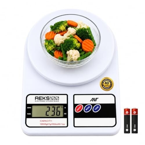 Ant Esports AEKS100 Digital Kitchen Weighing Scale (10kg) | Food Scale with Tare Function & LCD Display