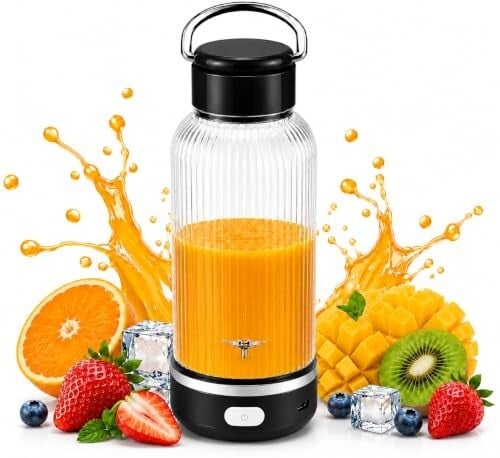 USB Rechargeable Blenders for Smoothies and Juices, Soccer Folding Juicer Mixer Grinder Mini Portable Juicer Blender, Portable Blender, Electric Fruit Juicer Machine, Personal Size Mini Juice Mixer