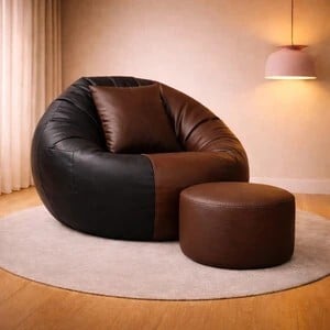SHIRA 24 4XL Tear Drop Bean Bag Cover (Without Beans) (Black, Brown)