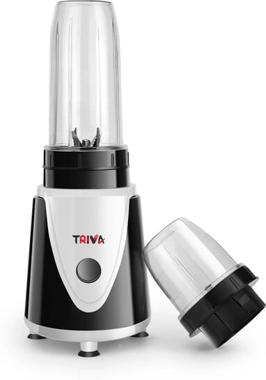 TRIVA NUTRI BLENDER 500 W Juicer Mixer Grinder (CANDYNUTRI | 2 Jars | White & Black)