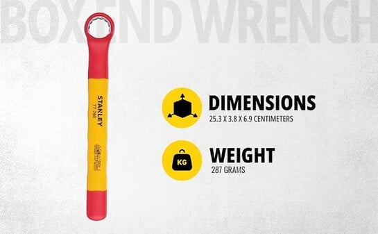 STANLEY STMT77760-23B VDE Insulated Box End Wrench 22mm
