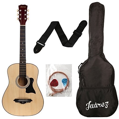 JUAREZ JRZ38C/NAT 38 Inches Lindenwood Right Handed Acoustic Guitar With Bag (Natural, Brown, 6 Strings)