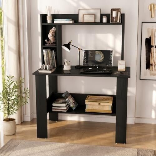 SPYDER CRAFT Engineering Wood Modern Computer Table Office Desk Study Table for Office Work from Home Kids Study Room Workstation Color -Black
