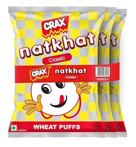 Crax Natkhat Classic Wheat Puffs - Combo Pack 202g/204g