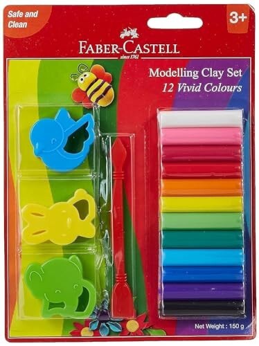 Faber-Castell 12 Modelling Clay 150 mg blister with toys
