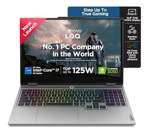 Lenovo LOQ Intel Core i7-13645HX | NVIDIA RTX 5050 8GB (16GB RAM/1TB SSD/144Hz Refresh Rate/440 AI TOPS/15.6" (39.6cm)/Windows 11/Office 2024/Grey/2.4Kg), 83JE01G5IN Gaming Laptop
