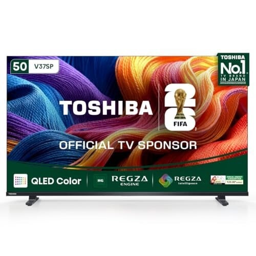 Click to enlarge Toshiba 50 Inch QLED Smart TV (50V37SP) | 60 Hz | REGZA Engine, VIDAA OS, Voice Remote, Game Mode, DTS Virtual:X, Dual Band WiFi, Direct LED