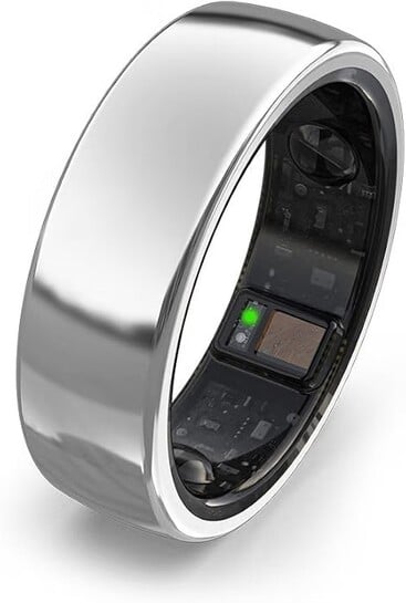 aabo Smart Ring for Men Women |Fitness Tracker Ring| Titanium Design| Sleep Tracker(Size 8, Silver)