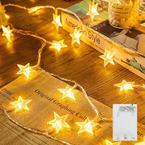 Click to enlarge Wall Lights for Bedroom Decor, Decorative Wall Lights with, Hanging Lights for Tent, Loft Bed, Party, Wedding, Star Lights