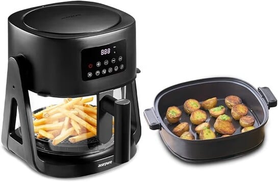 Click to enlarge Acerpure Air Fryer | 100% Glass Bowl | 90% Less Oil | 5.5L Air Fryer + 2.5L Cooking Pot
