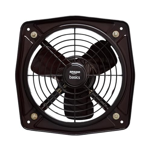Amazon Basics 9\' Fresh Air Exhaust Fan | 40W | 230 mm Sweep | Corded Electric | Window Mount | 45-52 dB | Indoor Use | Metal - Black