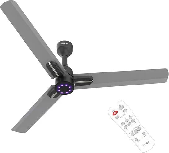 Polycab Wizzy Neo LED 2.0 1200mm BLDC Ceiling Fan with remote |BEE 5 Star Rated
