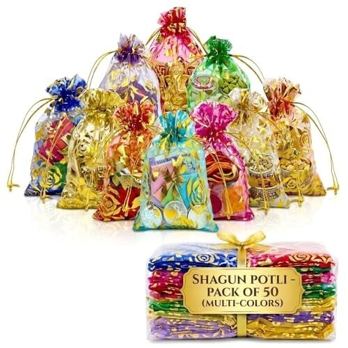 HOTFIX Drawstring Organza Gift Pouches for Jewellery & Wedding Return Gifts