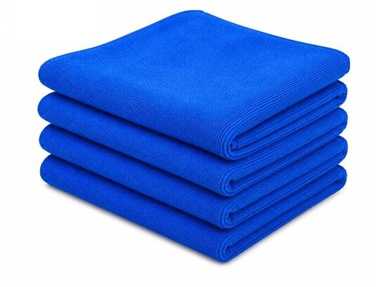 BENAVJI Microfiber Cleaning Cloth | 40x40 cm (Blue, Pack of 4)