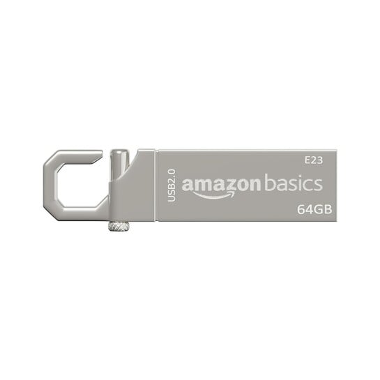 Click to enlarge Amazon Basics 64 GB USB 2.0 Pen Drive |Flash Drive | with Key Ring (Metal)