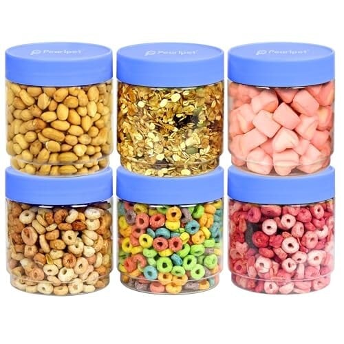 PEARLPET Sapphire Plastic Jar Set of 6 Pieces, 800 ML [17% Coupon]