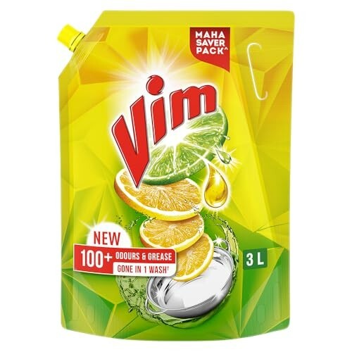 Vim Dishwash Liquid 3 L pouch (₹129 / l)