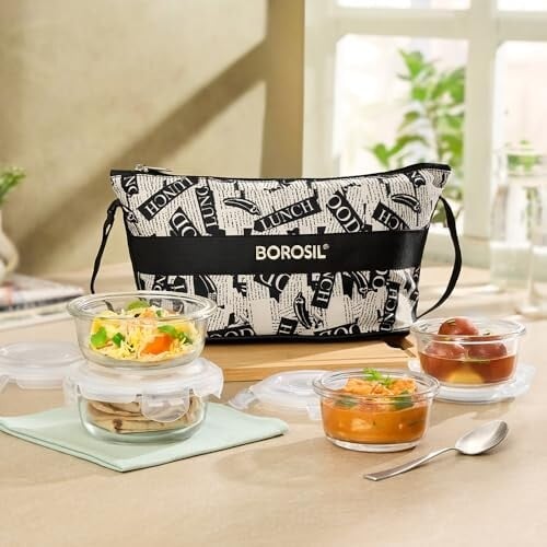 Borosil Nostalgia Daisy Borosilicate Glass Lunchbox | 4 pc Round Container Set [34% Coupon]