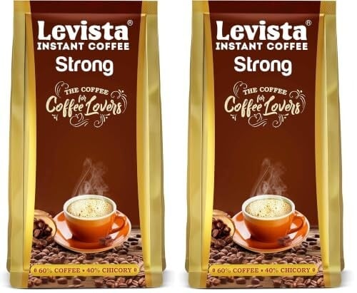 Levista Strong Instant Coffee (200 Gram Pouch) (Pack of 2)