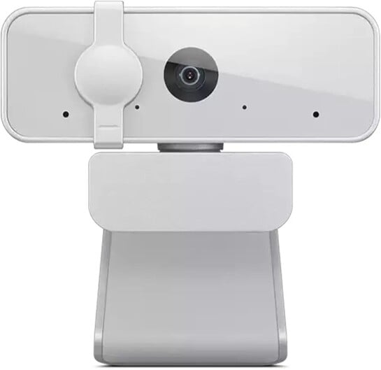 Lenovo 300 FHD Webcam with Full Stereo Dual Built-in Mics | FHD 1080P 2.1 Megapixel CMOS Camera with USB |Ultra-Wide 95° Lens, 4X Digital Zoom | 360 Rotation | Flexible Mount | Cloud Grey