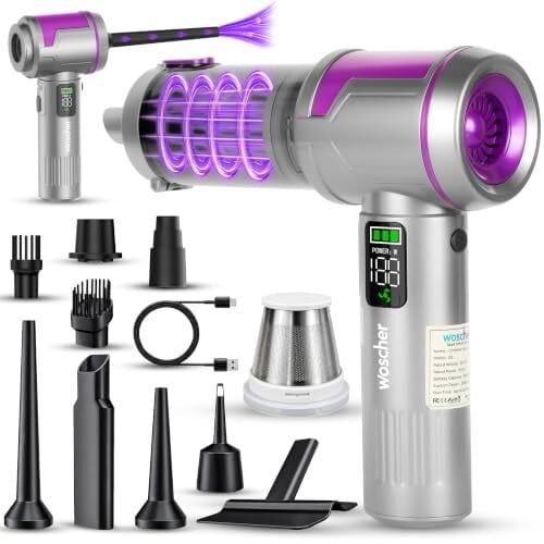 [LIMITED EDITION] WOSCHER Phantom i32 4 in 1 Cordless Vacuum Cleaner & Blower | 20000PA Suction |BLDC Motor |Rechargeable 3x2000mAh Battery |Clean Home, Car, Sofa, Curtains |1+1 Year Extended Warranty